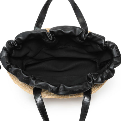 Exclusive Balmain Raffia Mini Shuffle Tote — Top View