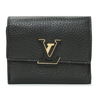 Exclusive Louis Vuitton Black Taurillon Capucines XS Wallet — Front View