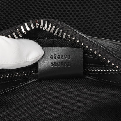 Exclusive Gucci Black Soft GG Supreme Monogram Web Belt Bag — Lifestyle View