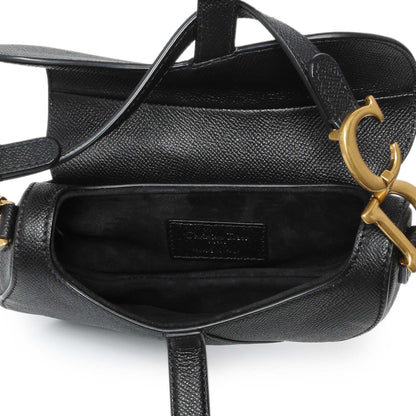 Exclusive Christian Dior Grained Calfskin Mini Saddle Bag — Top View