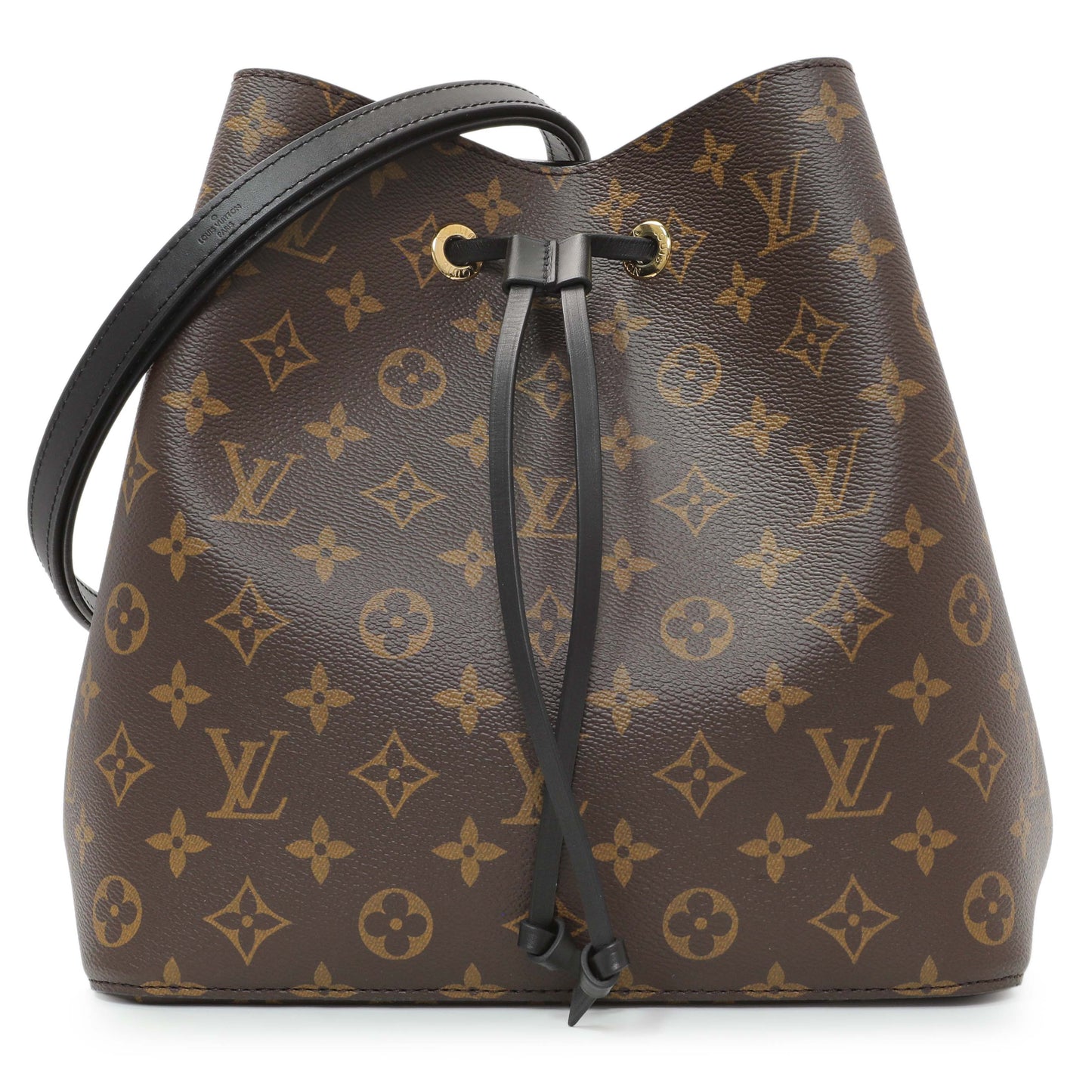 Exclusive Louis Vuitton Black Monogram Neonoe MM — Front View