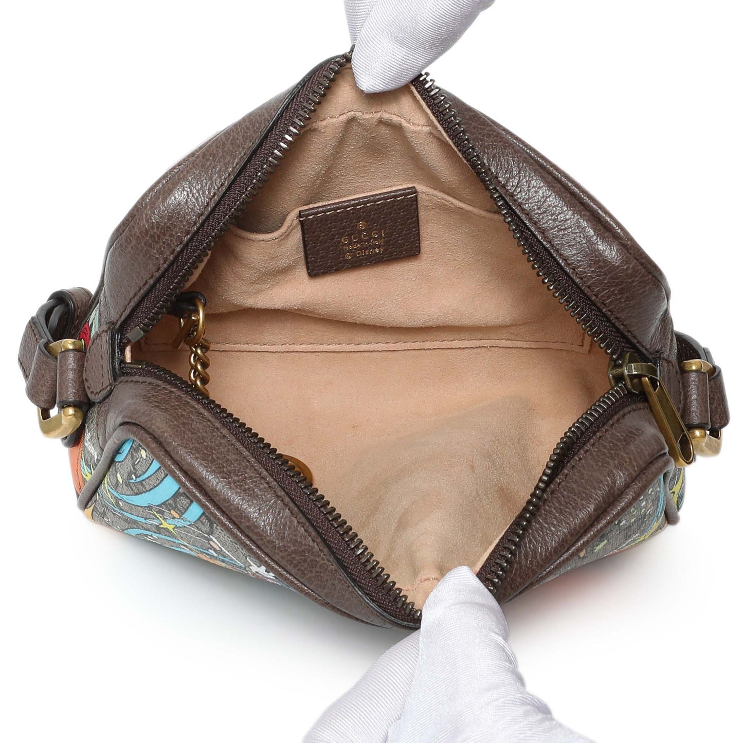 Exclusive Gucci X Disney GG Supreme Monogram Donald Duck Interlocking G Shoulder Bag — Top View