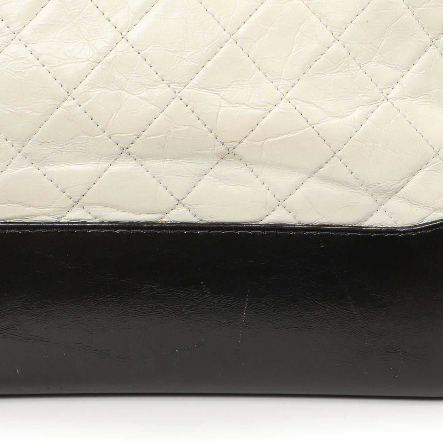 Exclusive Chanel White Black Aged Calfskin Medium Gabrielle Hobo — Alternate View 12