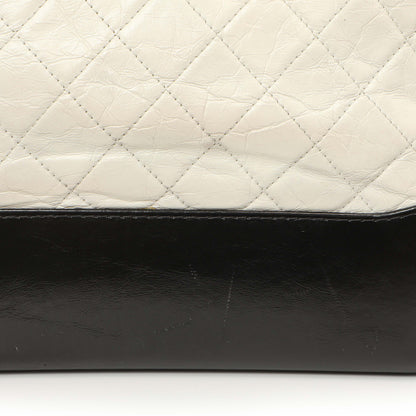Exclusive Chanel White Black Aged Calfskin Medium Gabrielle Hobo — Alternate View 12