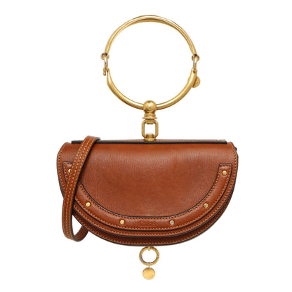 Exclusive Chloe Brown Calfskin Small Nile Bracelet Minaudiere Bag — Front View