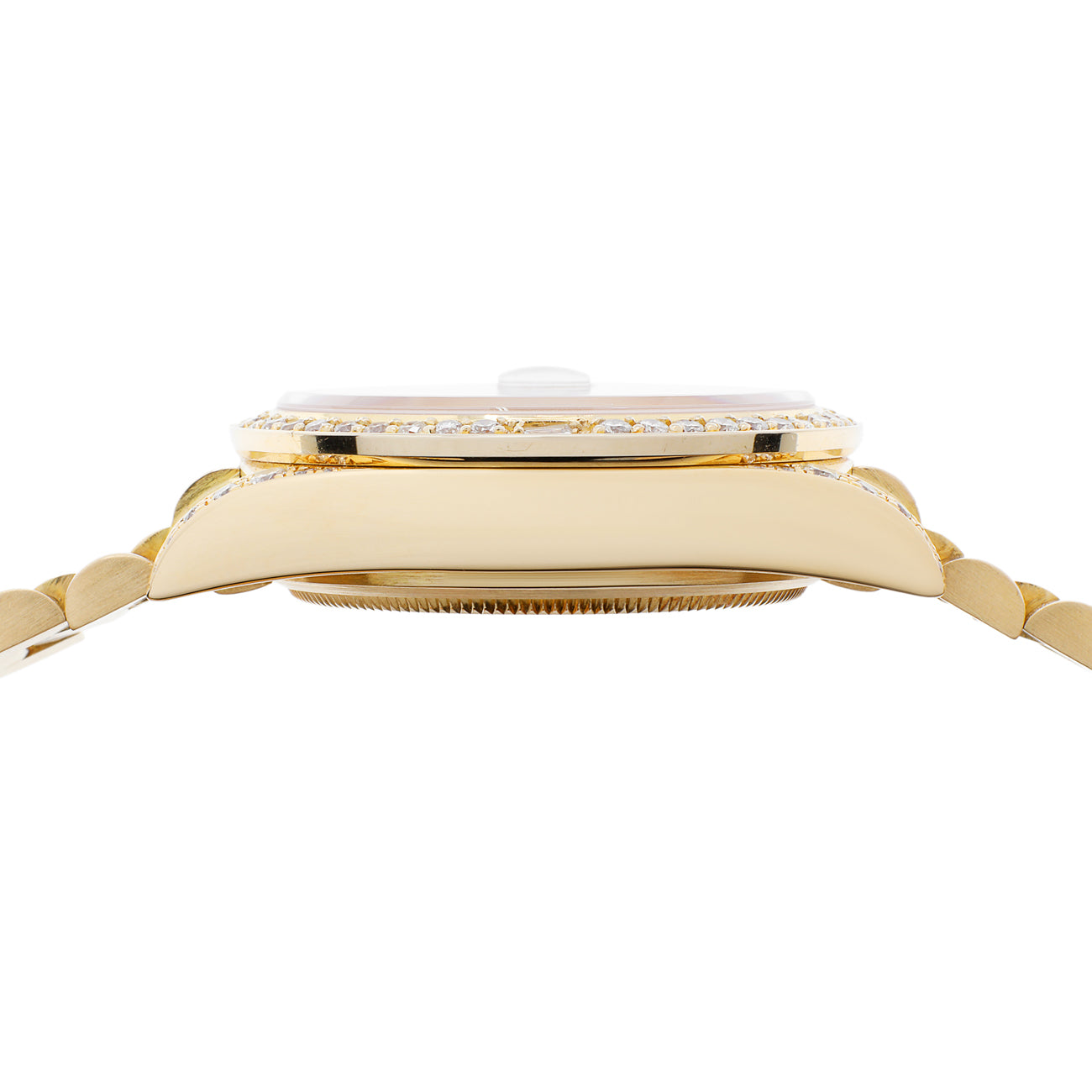 Exclusive Rolex 18K Yellow Gold Diamond Day-Date President 18038 — Back View