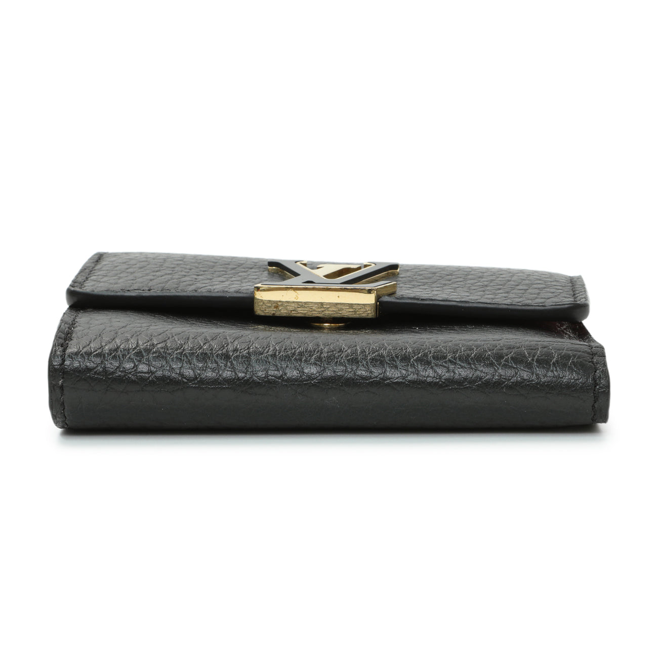 Exclusive Louis Vuitton Black Taurillon Capucines XS Wallet — Back View