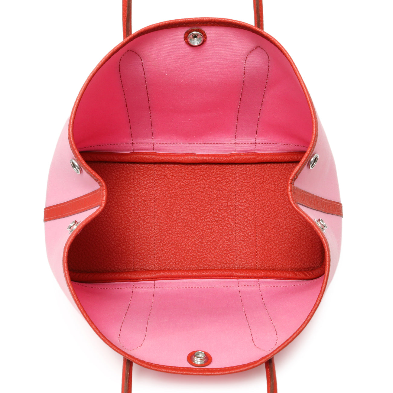 Exclusive Hermes Rose Sakura Rouge Duchesse Toile Militaire Vache Country Garden Party 30 TPM — Detail View