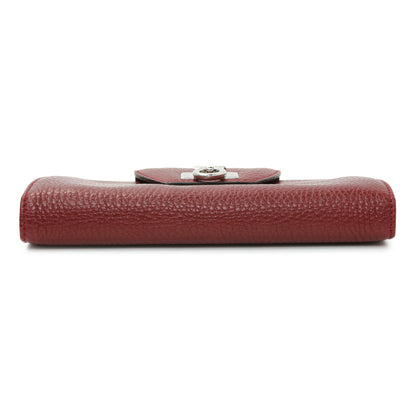 Exclusive Salvatore Ferragamo Burgundy Calfskin Gancini Flap Wallet — Back View
