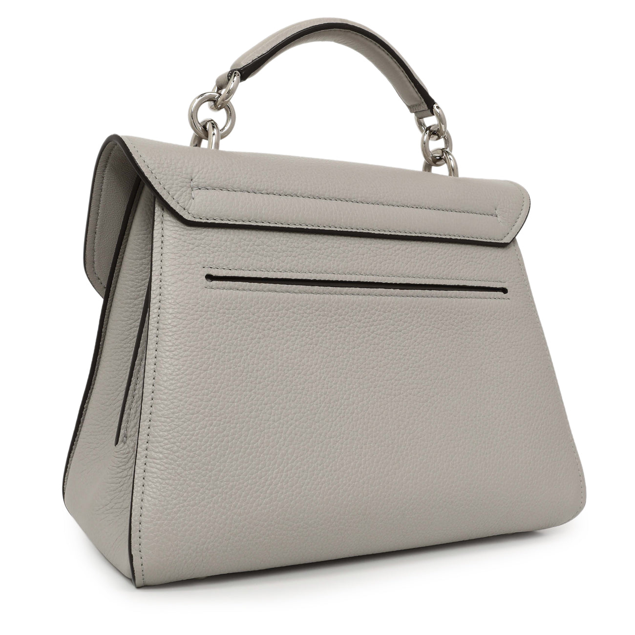 Exclusive Salvatore Ferragamo Grey Calfskin Small Margot Top Handle — Side View