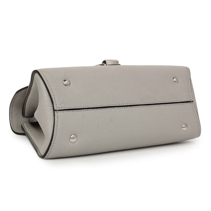 Exclusive Salvatore Ferragamo Grey Calfskin Small Margot Top Handle — Back View