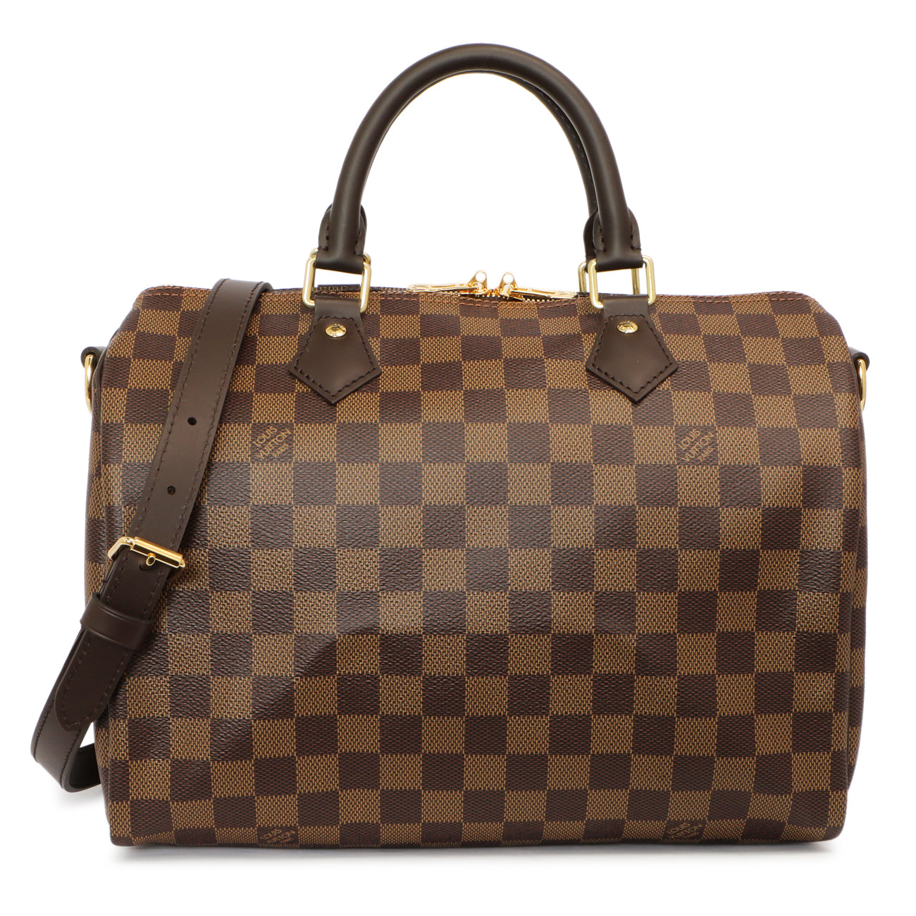 Exclusive Louis Vuitton Damier Ebene Speedy Bandouliere 30 — Front View