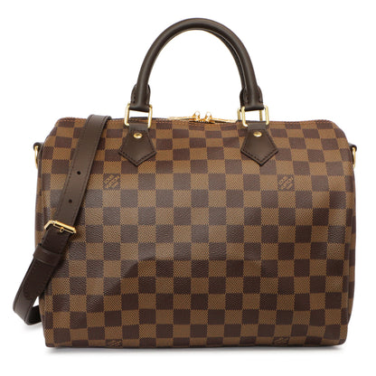 Exclusive Louis Vuitton Damier Ebene Speedy Bandouliere 30 — Front View