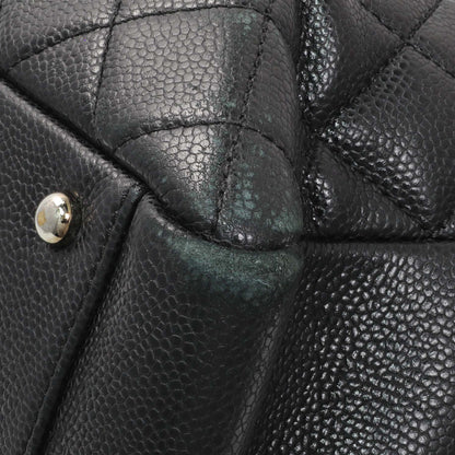 Exclusive Chanel Black Quilted Caviar XL Grand Shopping Tote GST — Detail View