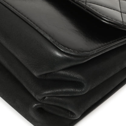 Exclusive Chanel Black Calfskin Quilted Small Straight Lined Flap — Detail View