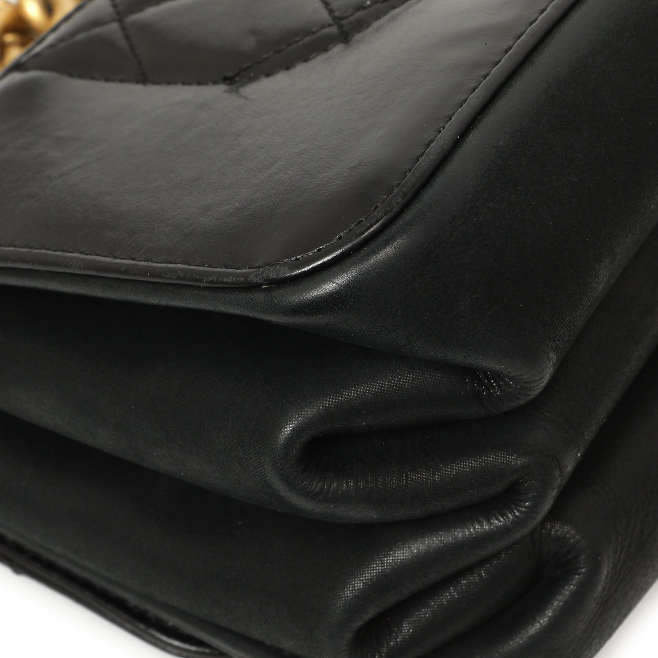 Exclusive Chanel Black Calfskin Quilted Small Straight Lined Flap — Lifestyle View