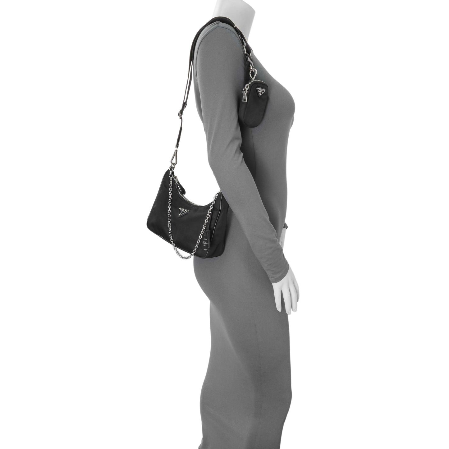 Exclusive Prada Black Nylon Re-Edition 2005 Shoulder Bag — Alternate View 12