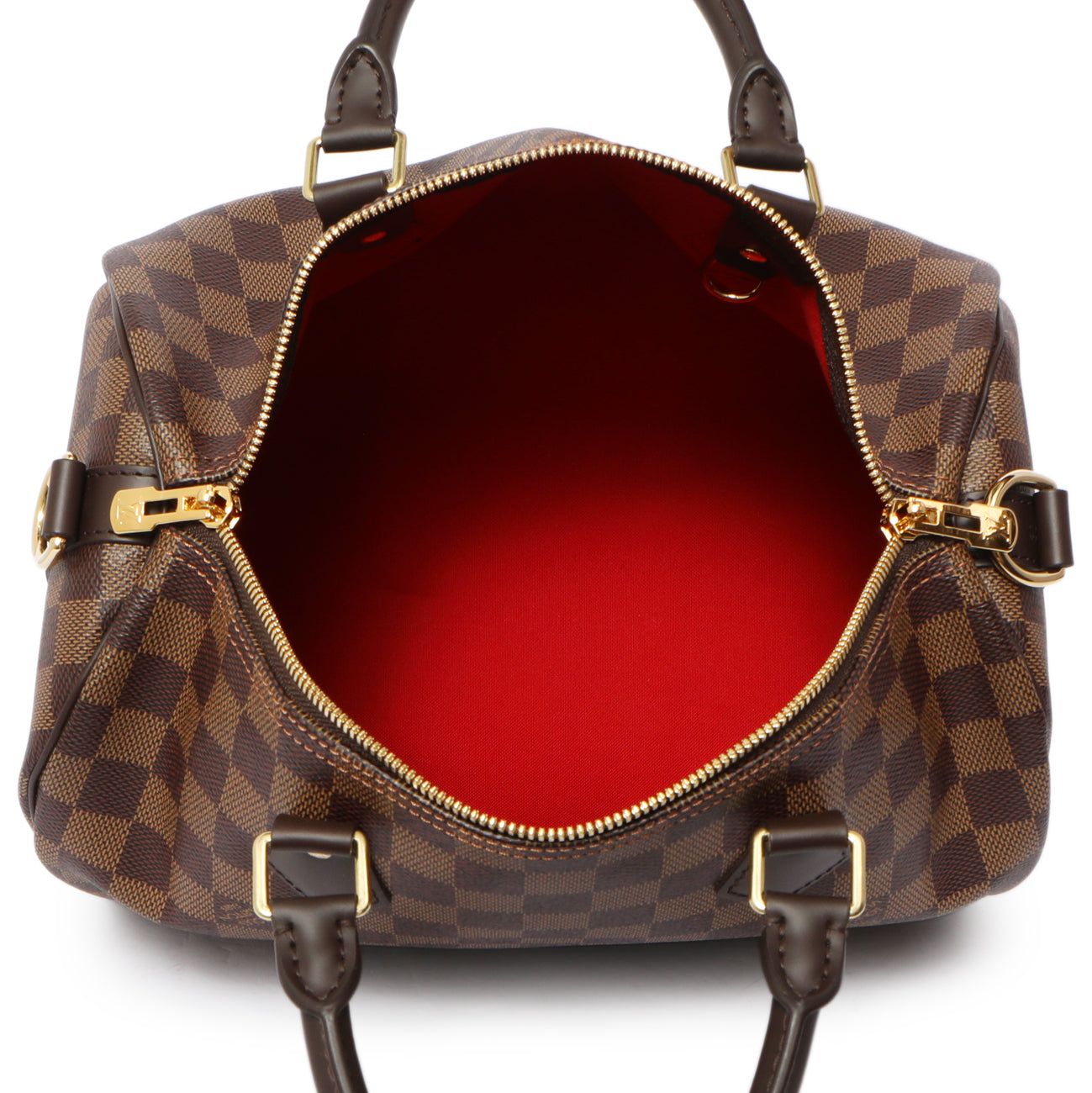 Exclusive Louis Vuitton Damier Ebene Speedy Bandouliere 30 — Top View