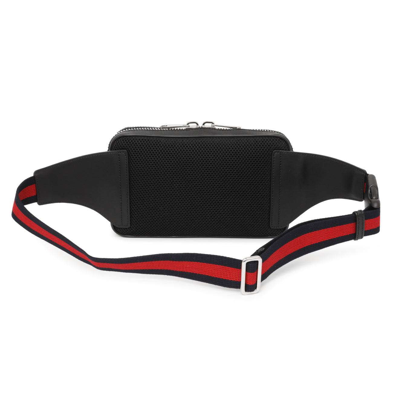 Exclusive Gucci Black Soft GG Supreme Monogram Web Belt Bag — Side View