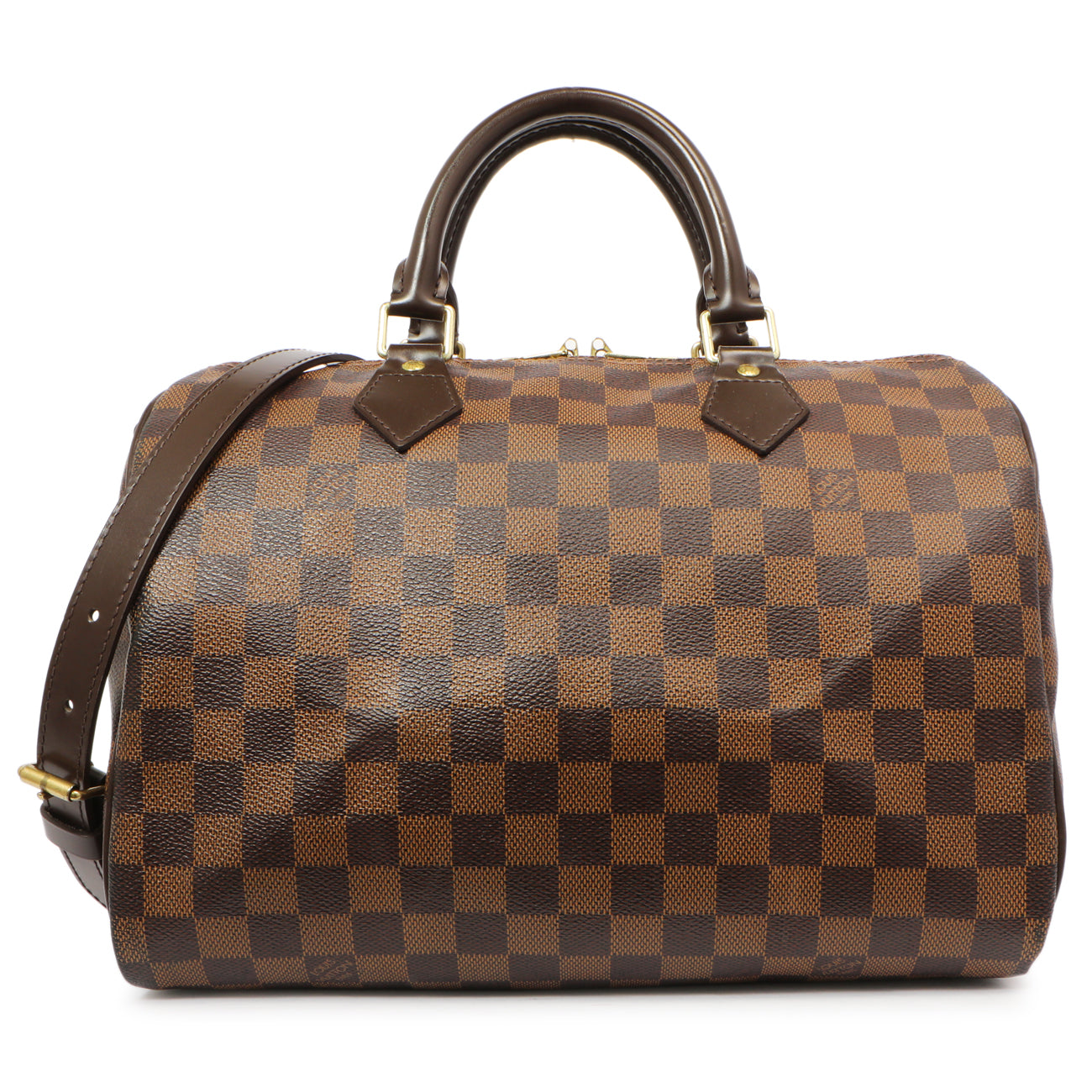 Exclusive Louis Vuitton Damier Ebene Speedy Bandouliere 30 — Front View