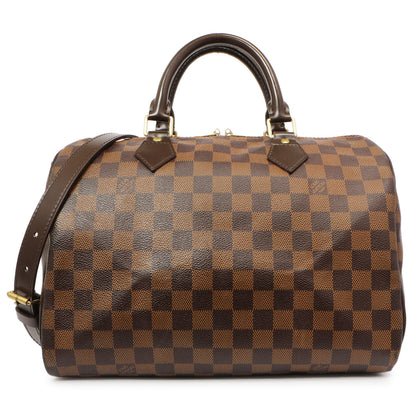 Exclusive Louis Vuitton Damier Ebene Speedy Bandouliere 30 — Front View