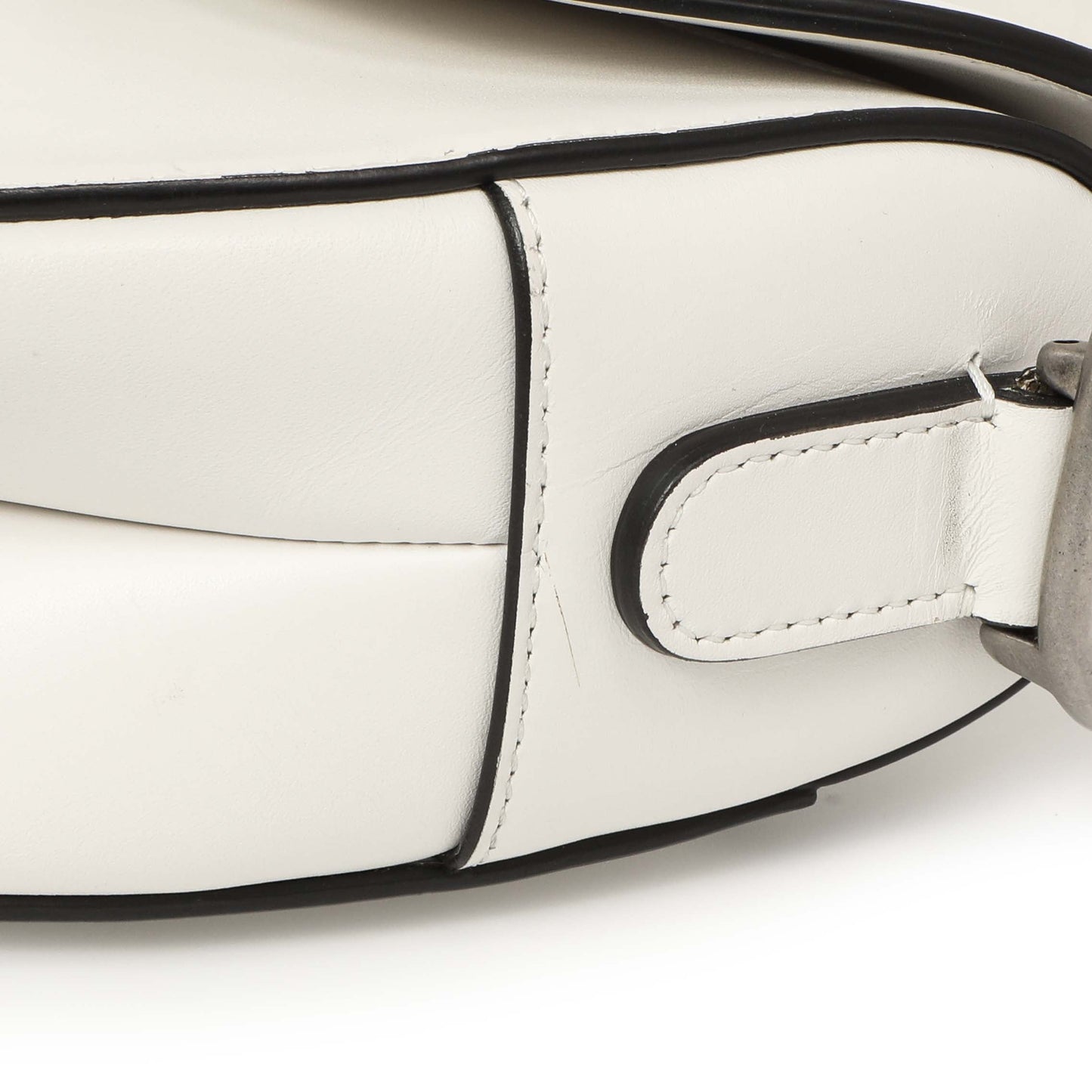 Exclusive Christian Dior White Calfskin Saddle Bag — Alternate View 7