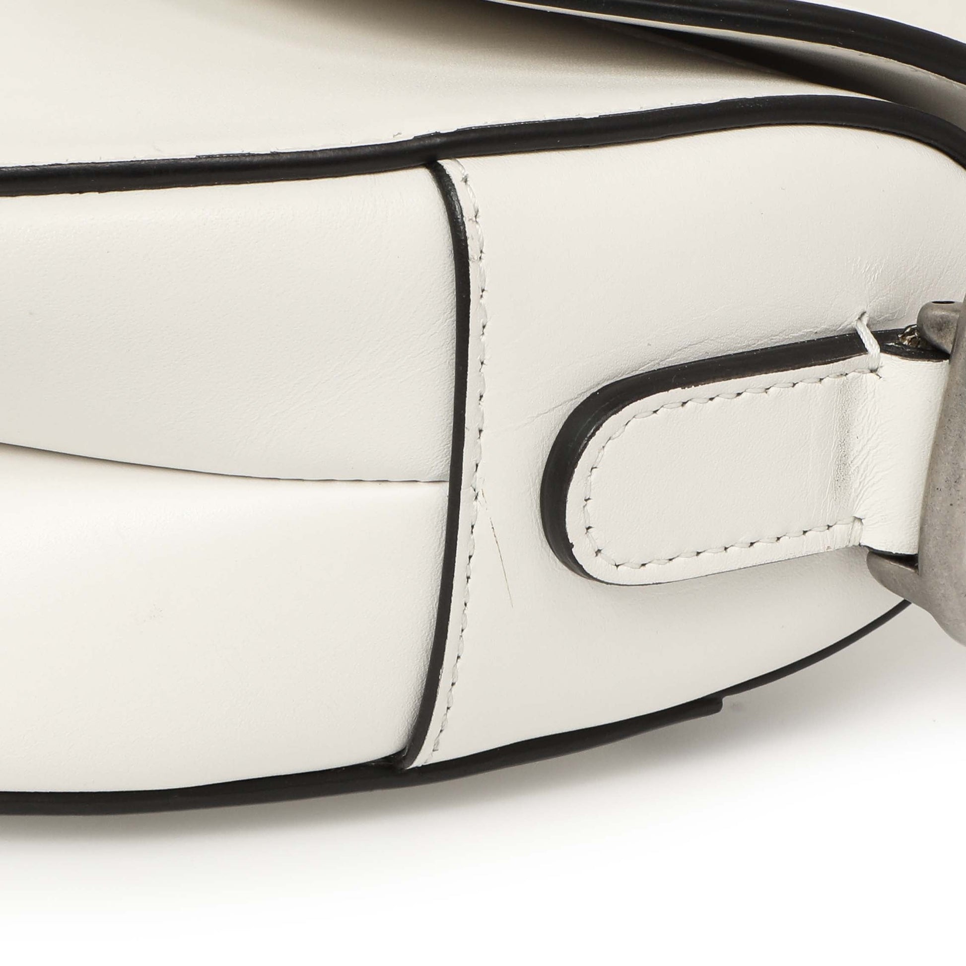 Exclusive Christian Dior White Calfskin Saddle Bag — Alternate View 7