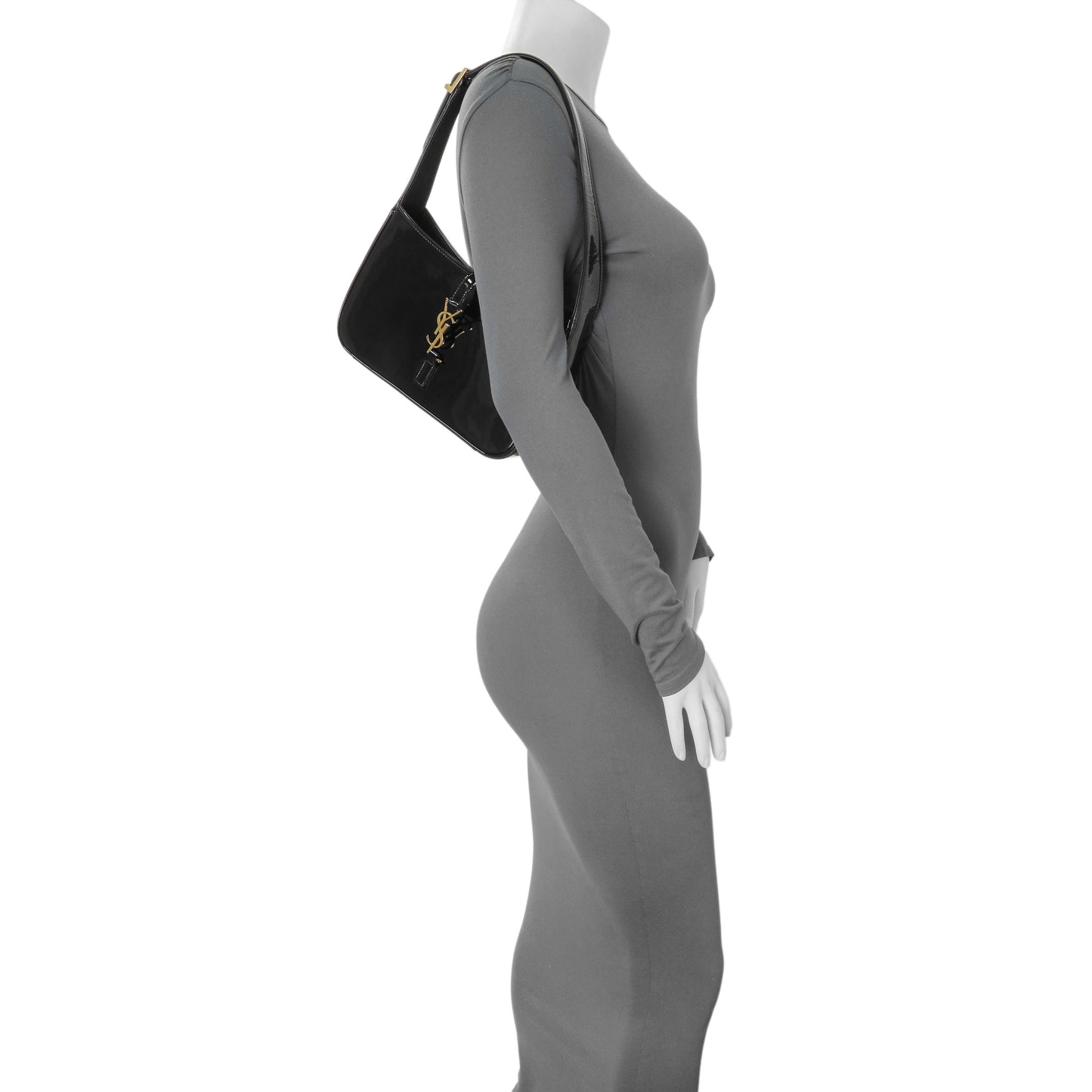 Exclusive Saint Laurent Black Patent Le 5 A 7 Hobo — Alternate View 7