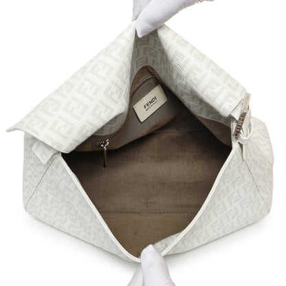 Exclusive Fendi White Zucchino Mama Baguette — Top View