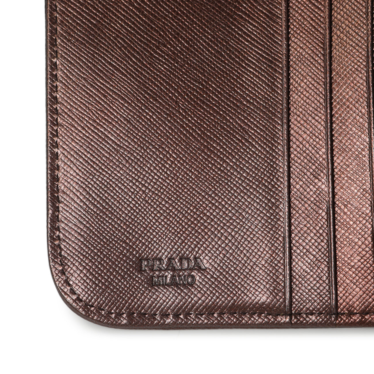 Exclusive Prada Burgundy Nylon Compact Wallet — Detail View