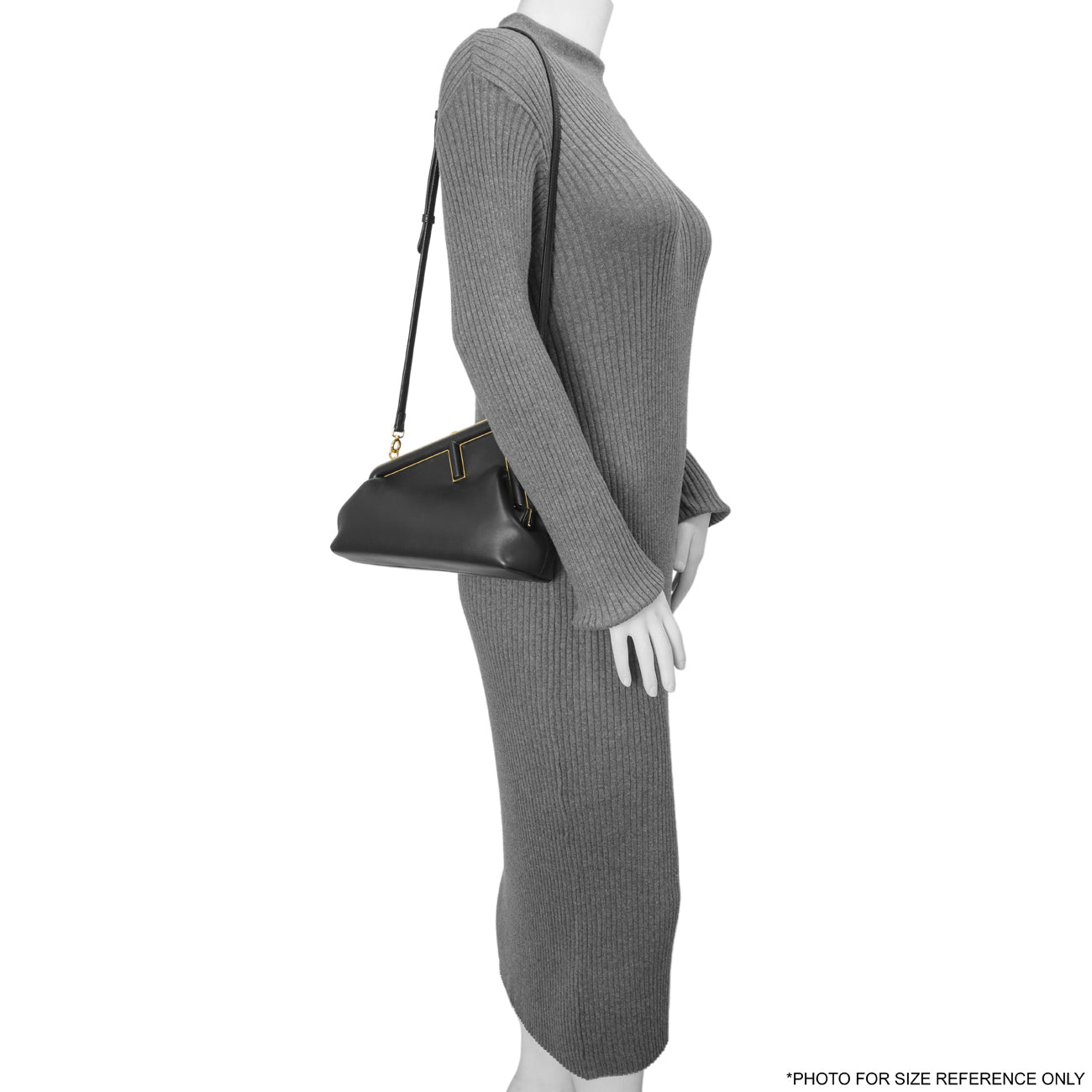 Exclusive Fendi Black Shiny Nappa Small Fendi First — Alternate View 12