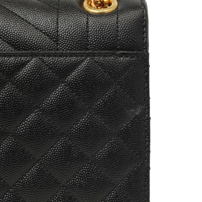 Exclusive Saint Laurent Black Grain De Poudre Matelasse Chevron Medium Triquilt Monogram Satchel — Alternate View 7