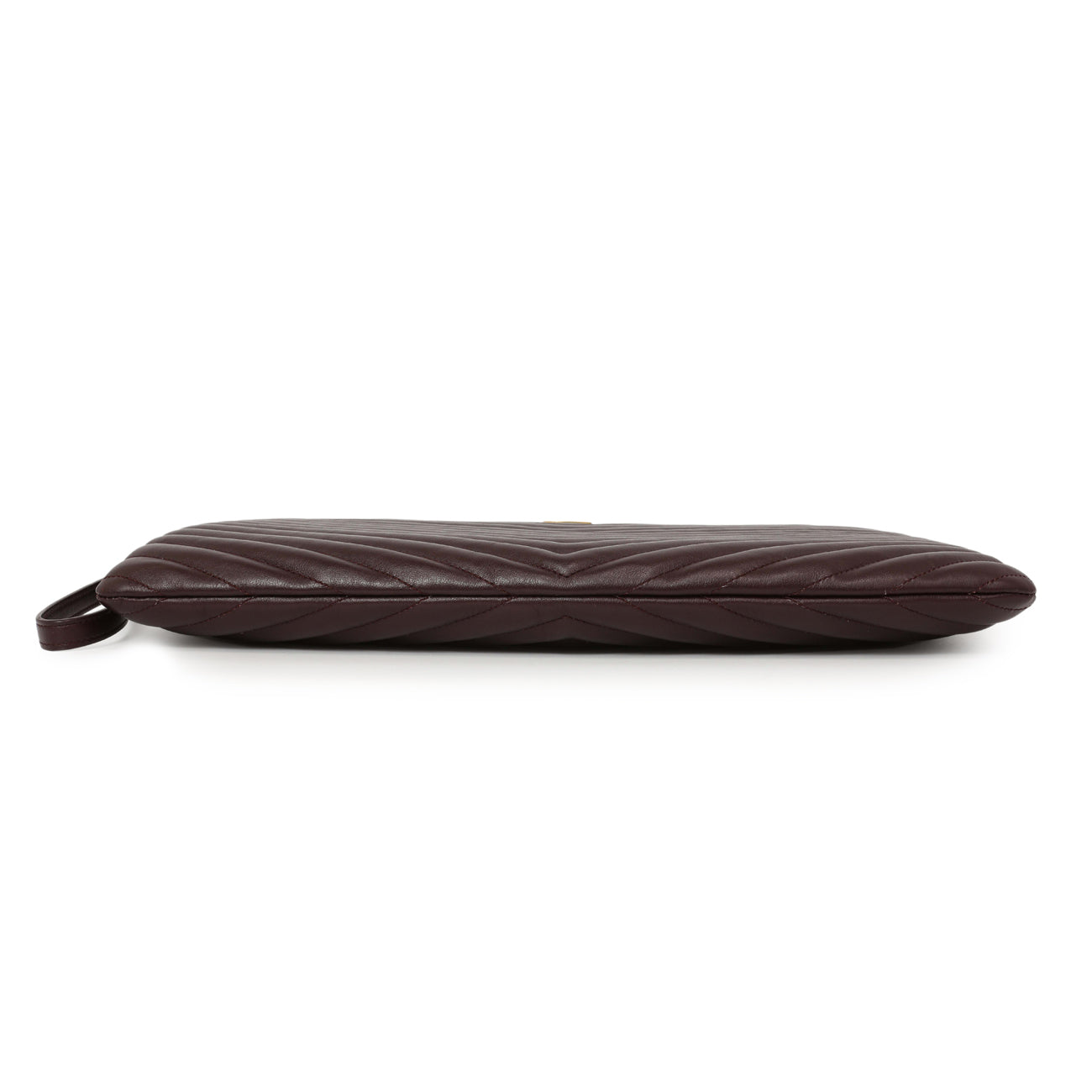 Exclusive Saint Laurent Burgundy Calfskin Matelasse Chevron Monogram Document Holder — Back View
