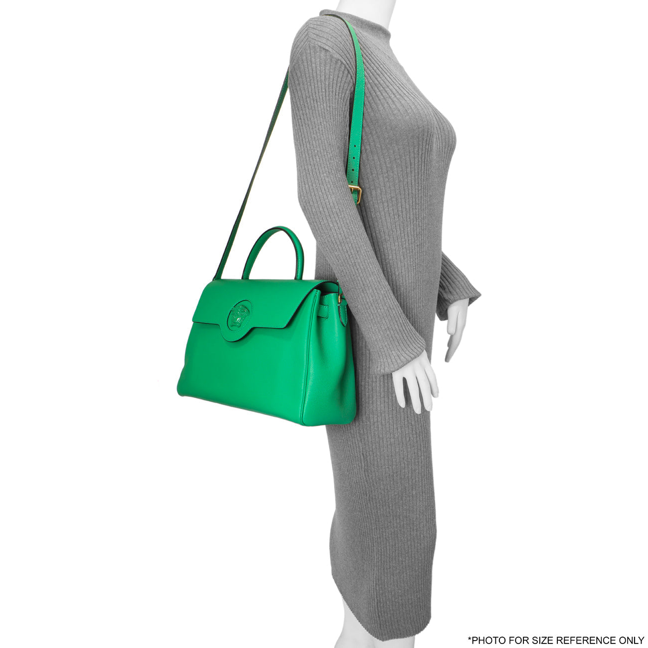 Exclusive Versace Green Calfskin Large La Medusa Top Handle — Alternate View 9