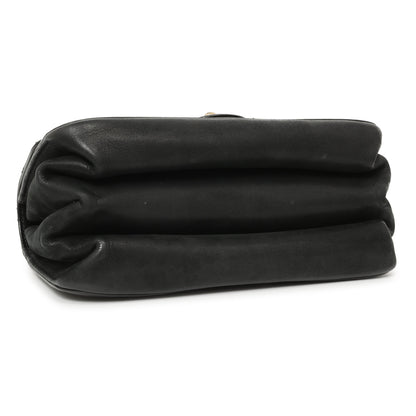 Exclusive Chanel Black Calfskin Quilted Small Straight Lined Flap — Back View