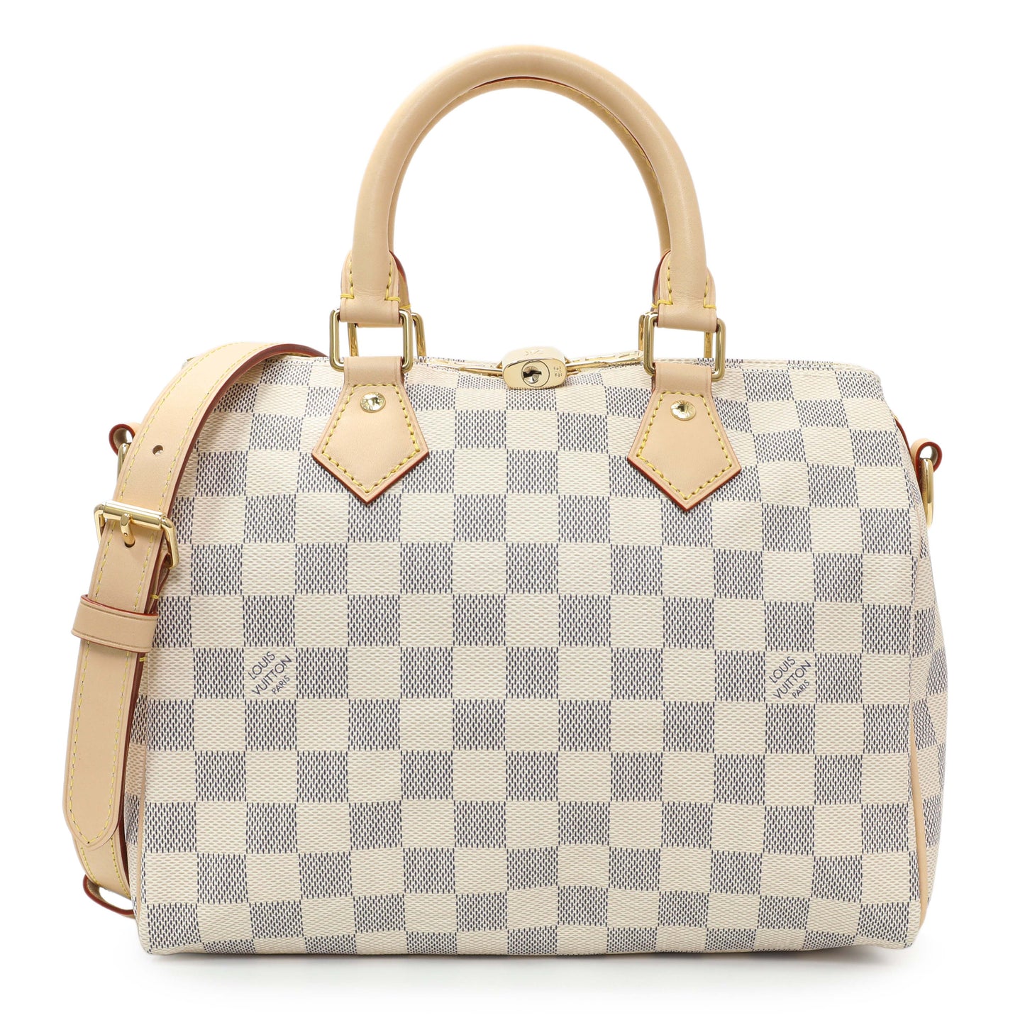 Exclusive Louis Vuitton Damier Azur Speedy Bandouliere 25 — Front View