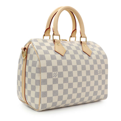 Exclusive Louis Vuitton Damier Azur Speedy Bandouliere 25 — Side View