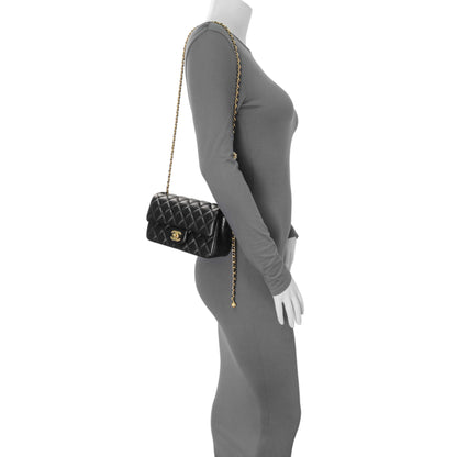 Exclusive Chanel Black Lambskin Quilted Mini Rectangular Pearl Crush Flap — Alternate View 7