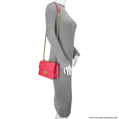 Exclusive Prada Pink Soft Calf Chevron Impunture Flap Bag — Alternate View 7