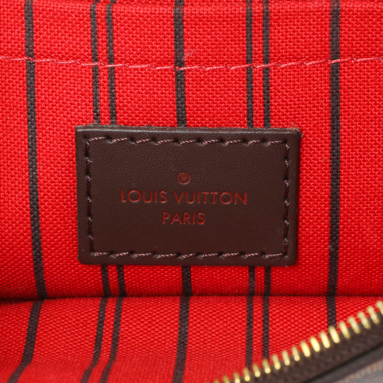 Exclusive Louis Vuitton Damier Ebene Neverfull Pochette MM GM — Detail View