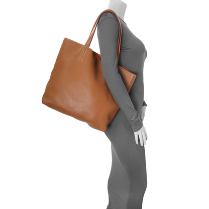 Exclusive Hermes Brown/Orange Taurillon Clemence Double Sens 45 Reversible Tote — Alternate View 12
