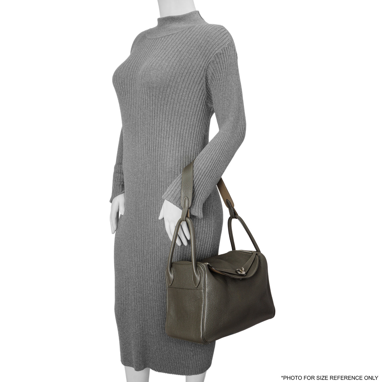 Exclusive Hermes Etain Etoupe Clemence Lindy 30 — Alternate View 11