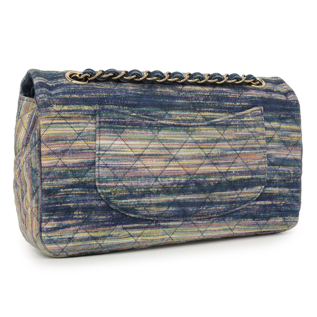 Exclusive Chanel Quilted Denim Medium Classic Double Flap — Side View