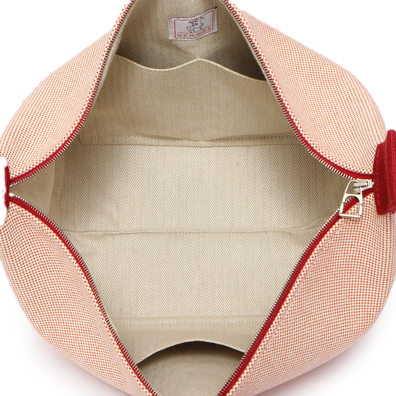 Exclusive Hermes Canvas Large Bride-A-Brac Pouch — Top View
