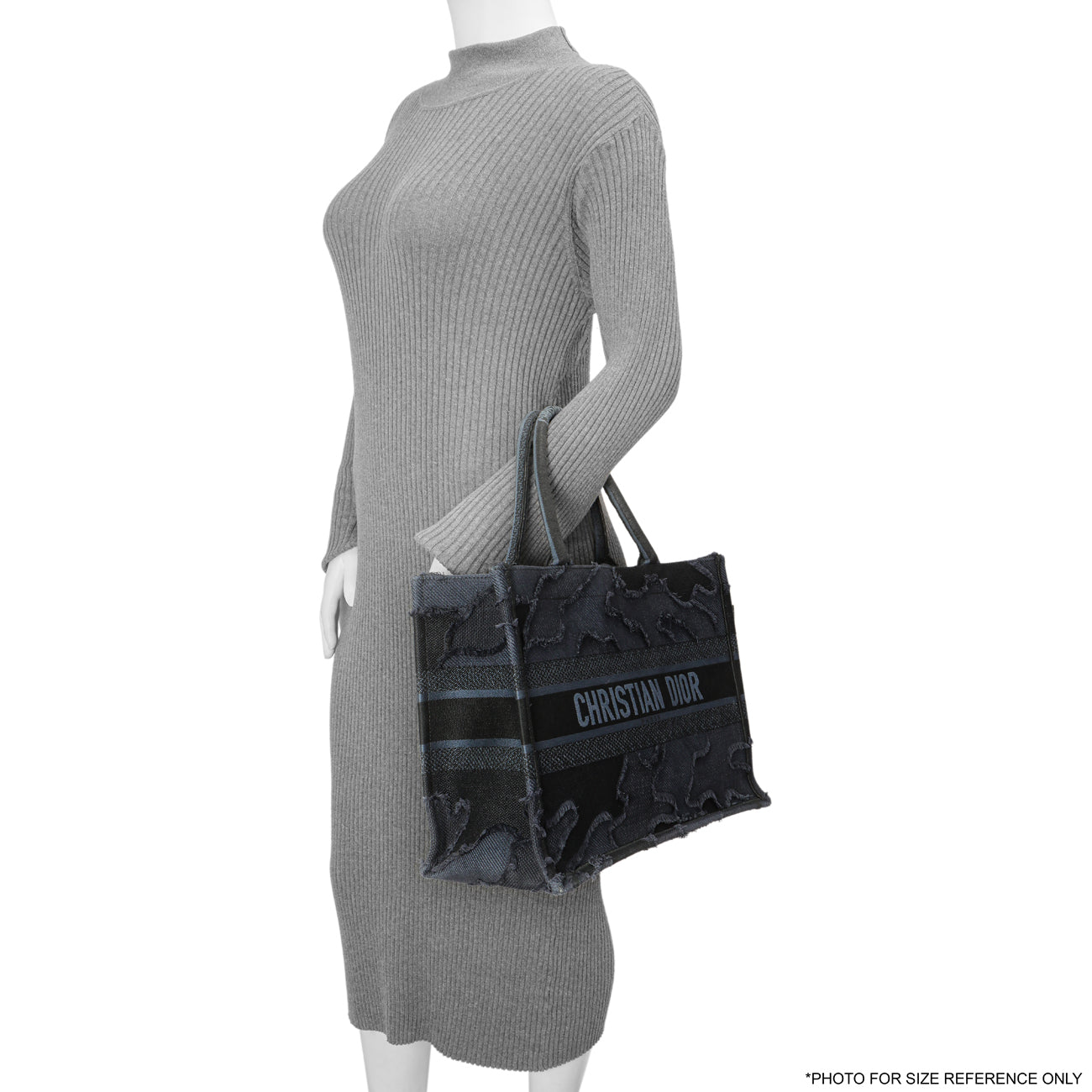 Exclusive Christian Dior Blue Embroidered Camouflage Medium Book Tote — Alternate View 11