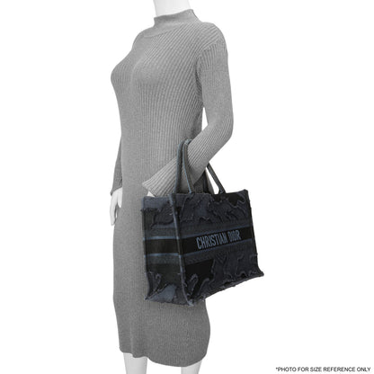 Exclusive Christian Dior Blue Embroidered Camouflage Medium Book Tote — Alternate View 11