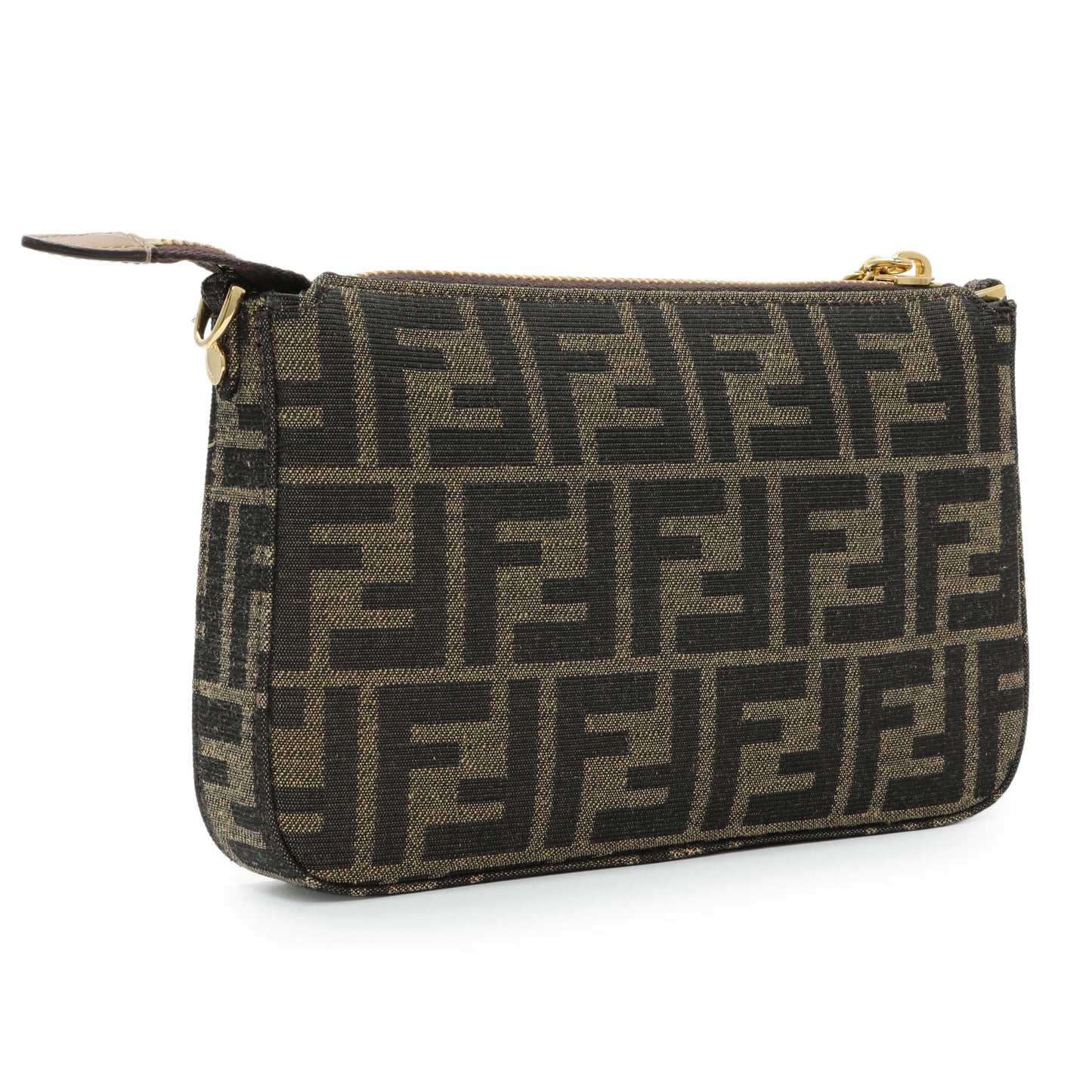 Exclusive Fendi Fabric Jacquard Vitello Grace FF 1974 Baguette Pouch — Side View