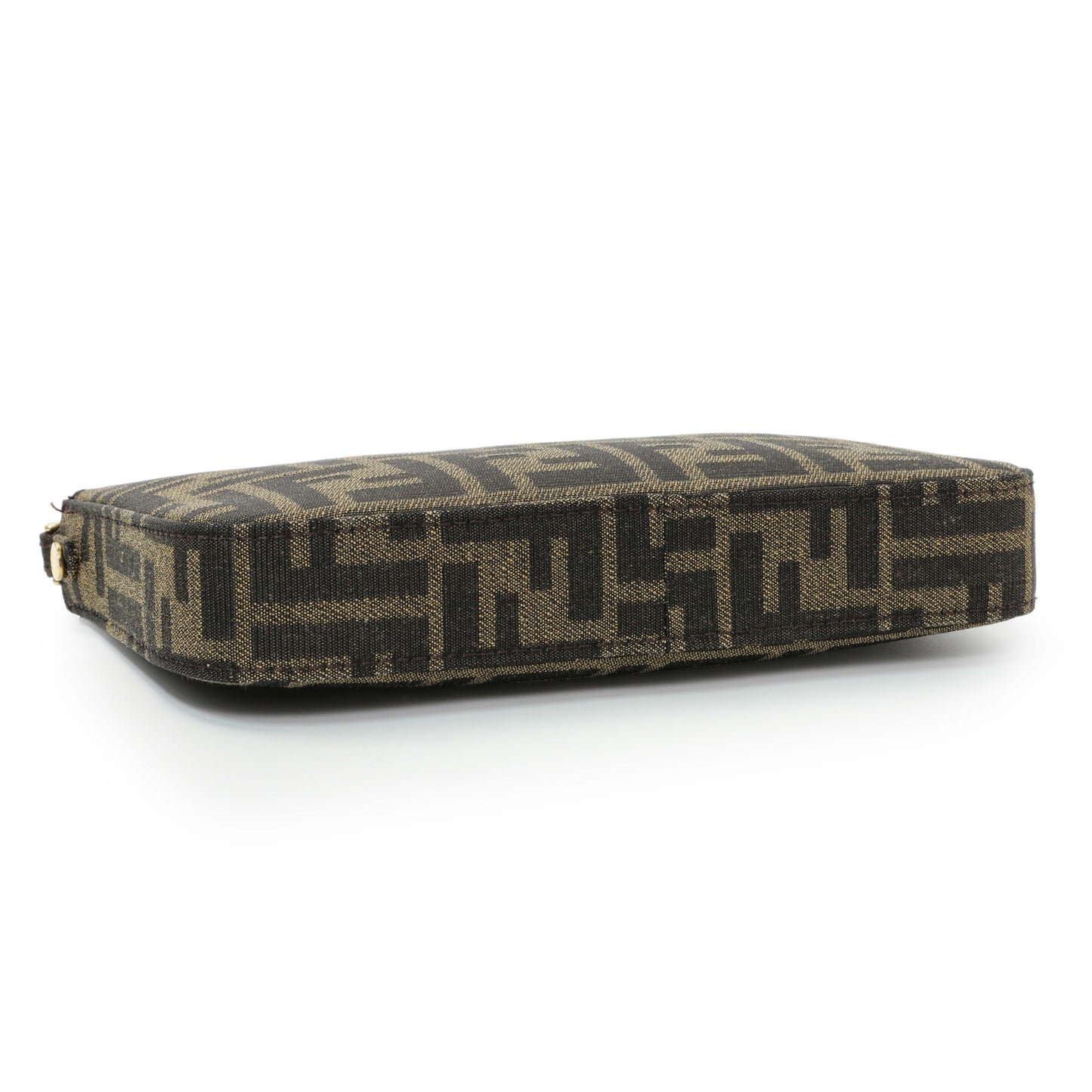 Exclusive Fendi Fabric Jacquard Vitello Grace FF 1974 Baguette Pouch — Back View
