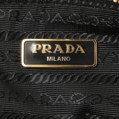 Exclusive Prada Black Re-Nylon Impuntu Quilted Re-Edition 1995 Chaine Pouch — Detail View