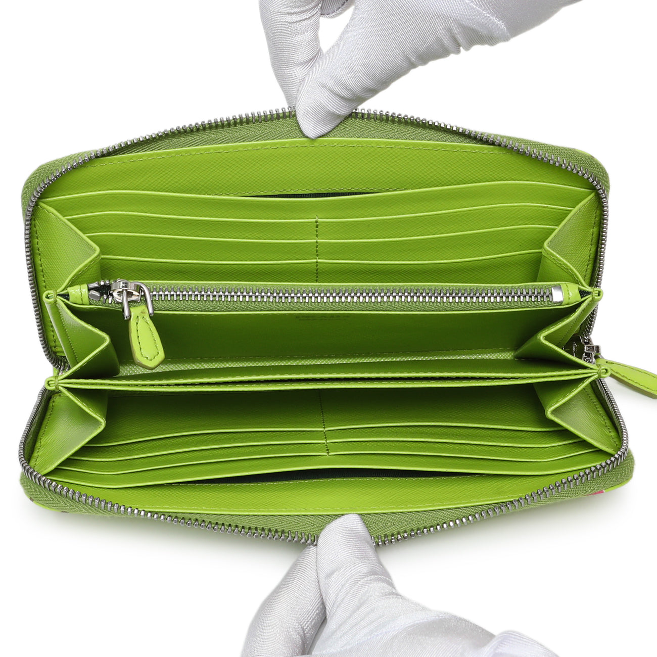 Exclusive Prada Watermelon Print Saffiano Zip Around Wallet — Top View